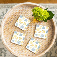 Hydrangea Lemons Coaster Set