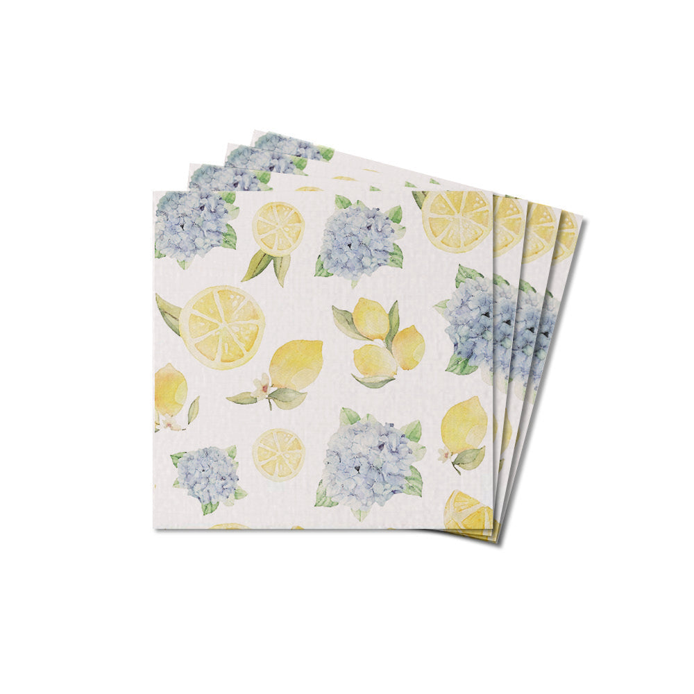 Hydrangea Lemons Coaster Set