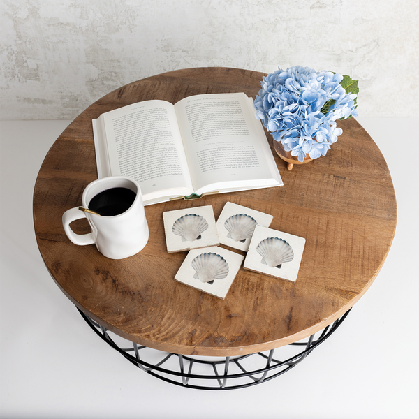 Watercolor Shell Coaster Set