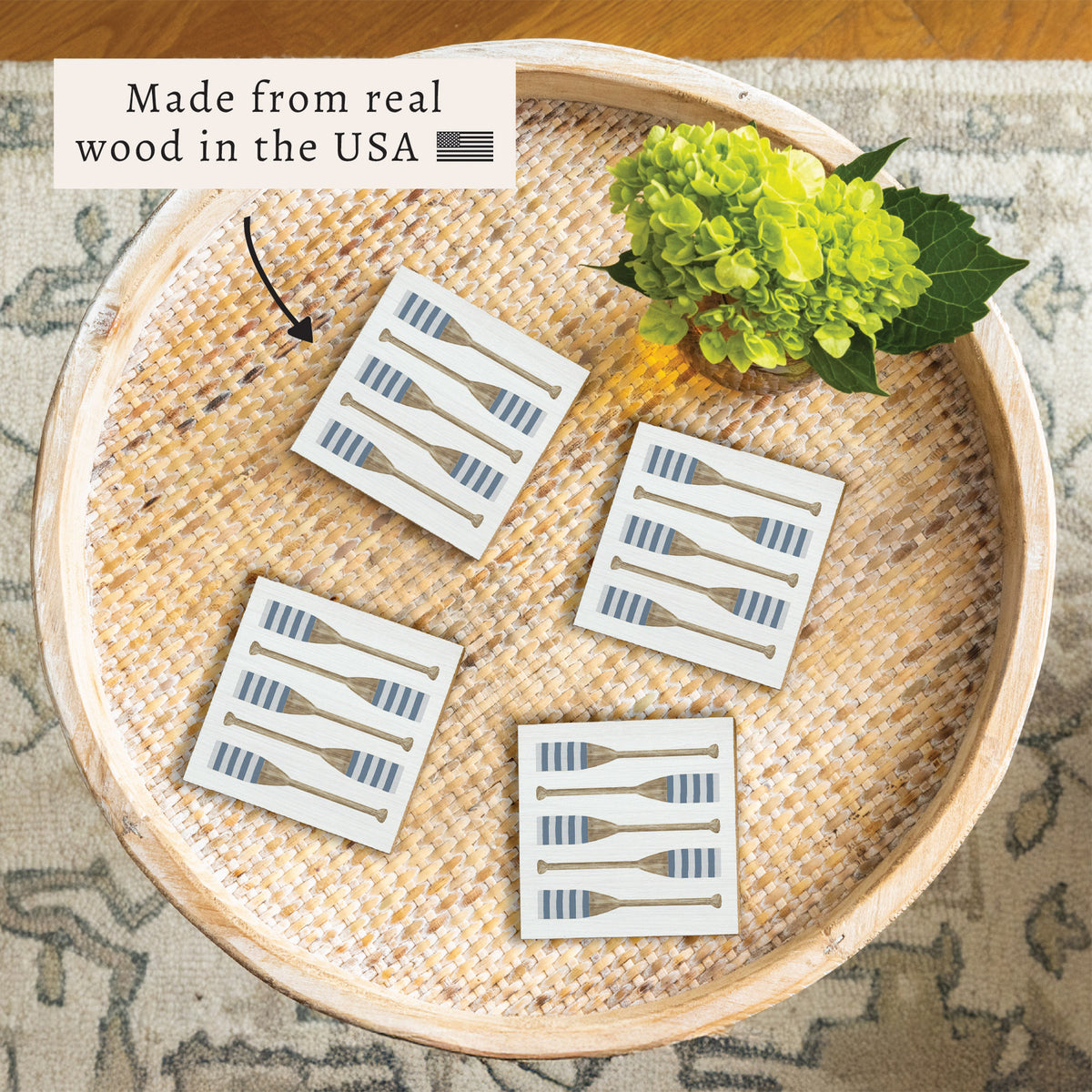 Striped Oars Coaster Set