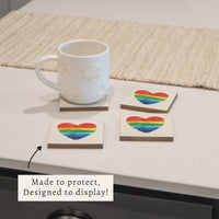 Rainbow Heart Coaster Set