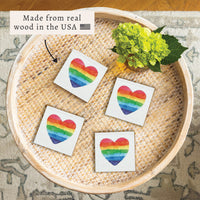 Rainbow Heart Coaster Set
