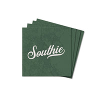 Southie Vintage Green City Map Coaster Set