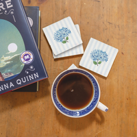 Endless Summer Hydrangea Rustic Marlin Coaster Set