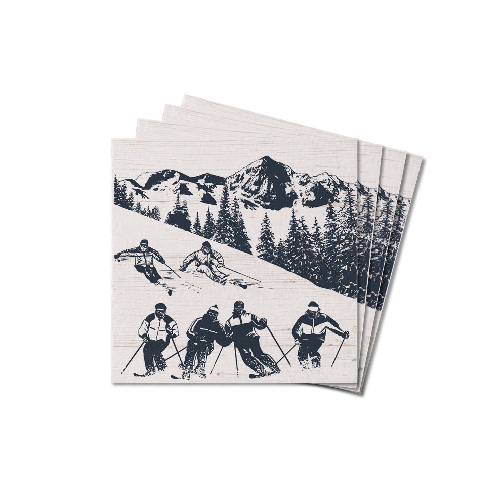 Retro Ski Run Coaster Set