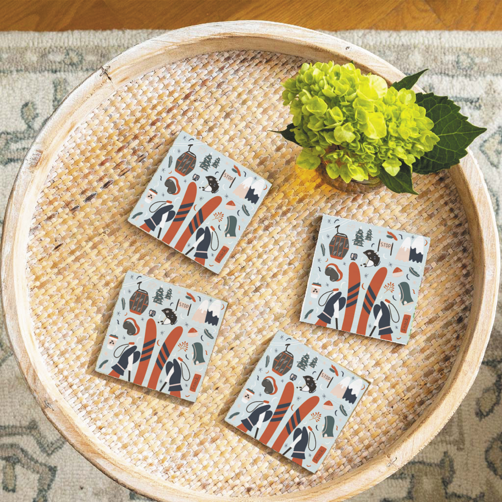 Chairlift Charm Coaster Set