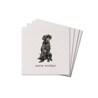 Merry Woofmas Black Lab Coaster Set