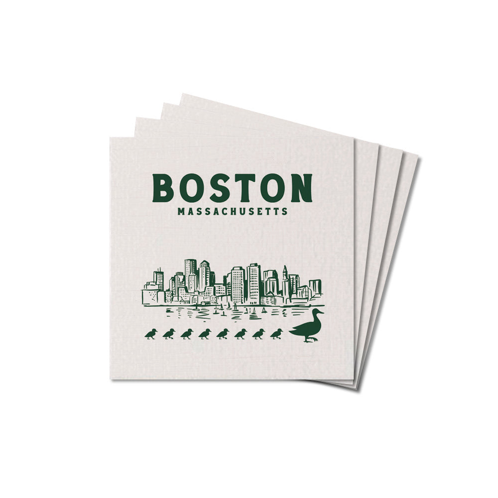 Boston Skyline Ducklings Coaster Set