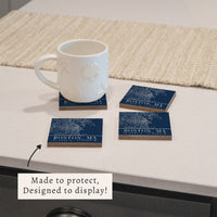 Boston City Grid Coordinates Coaster Set