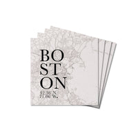 Black and White Boston City Grid Coaster Set