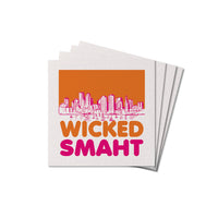 Wicked Smart Boston Orange and Pink Coaster Set