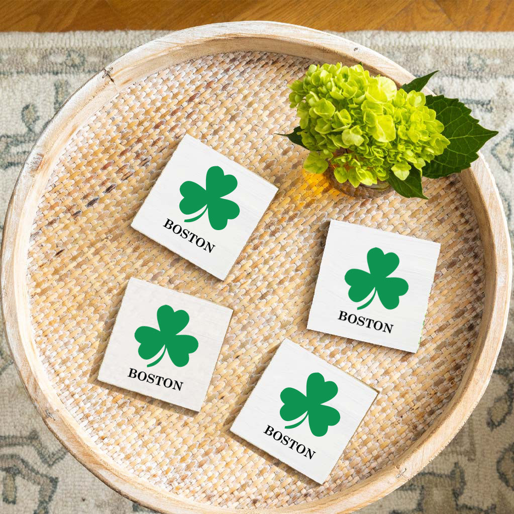 Personalized Shamrock Coaster Set