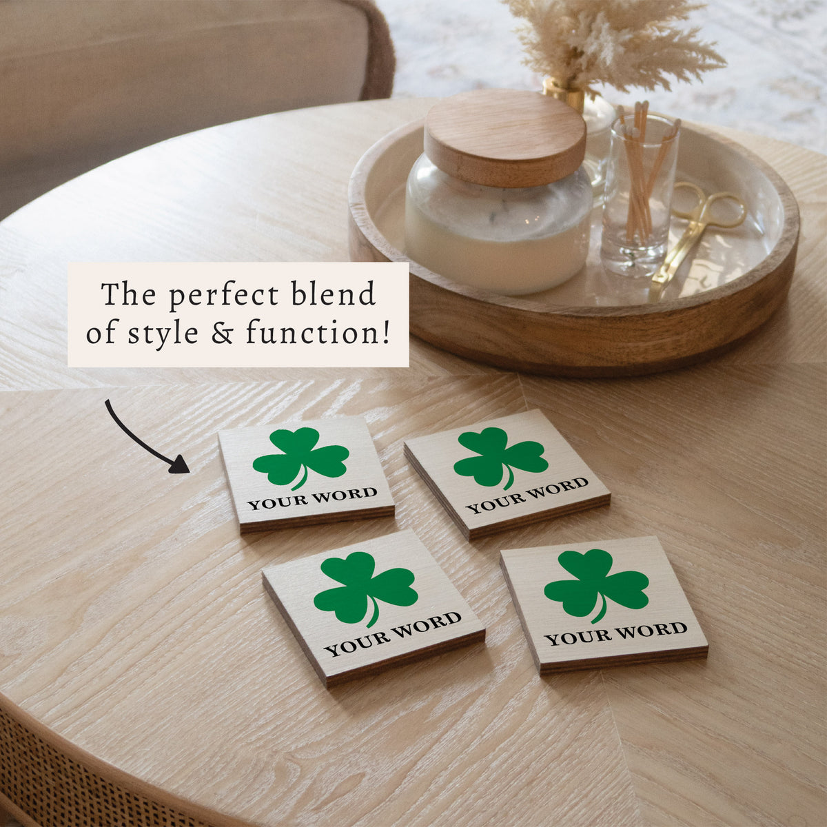 Shamrock Personalized Coaster Set