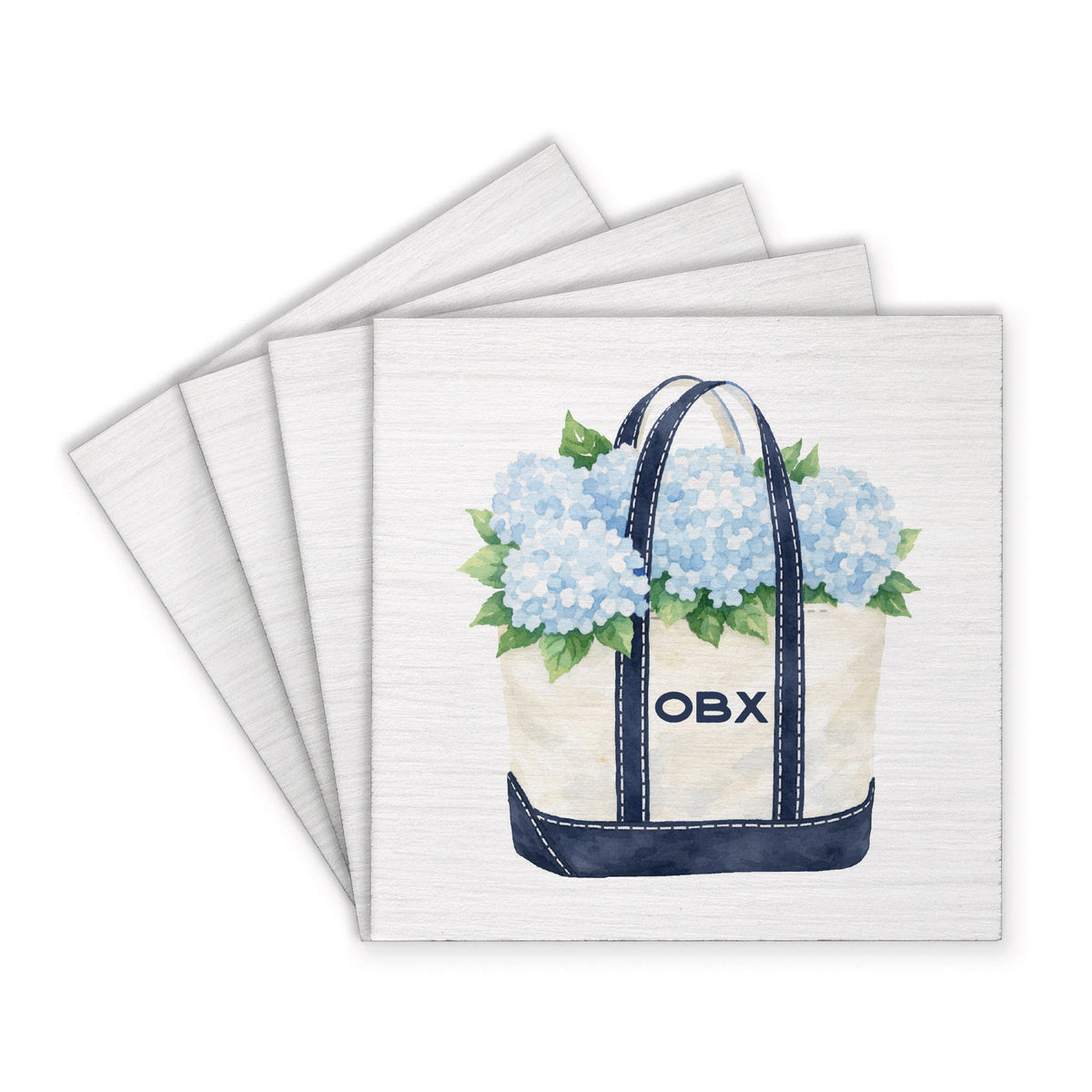 Hydrangea Tote Personalized Coaster