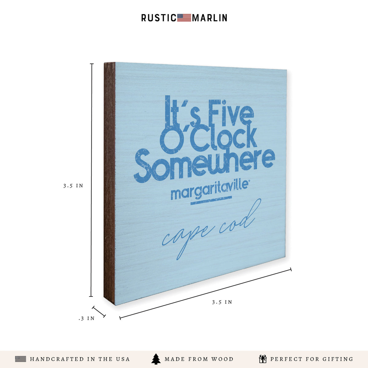 *It’s 5 O’Clock Somewhere Blue Personalized Coaster Set