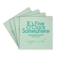 *It’s 5 O’Clock Somewhere Green Personalized Coaster Set