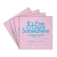 *It’s 5 O’Clock Somewhere Pink Personalized Coaster Set