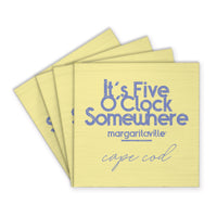 *It’s 5 O’Clock Somewhere Yellow Personalized Coaster Set