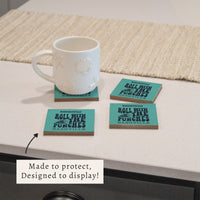 *Roll With The Punches Teal Personalized Coaster Set