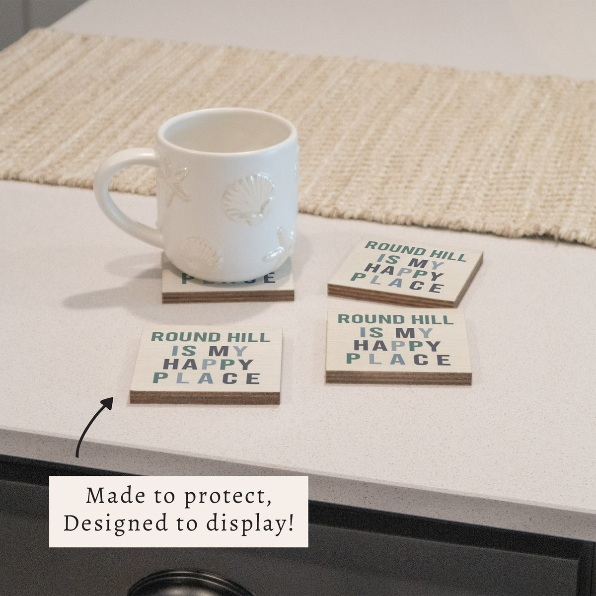 Happy Place Personalized Coaster Set