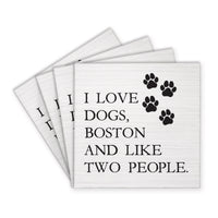 I Love Dogs Personalized Coaster Set