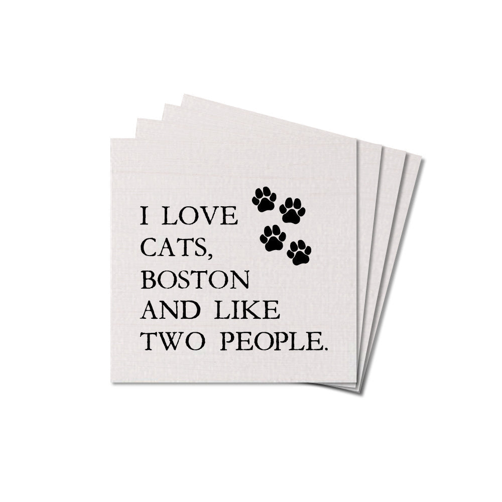 I Love Cats Personalized Coaster Set