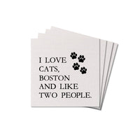 I Love Cats Personalized Coaster Set