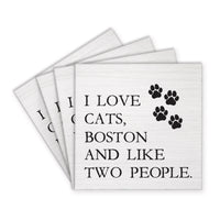 I Love Cats Personalized Coaster Set