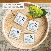 I Love Cats Personalized Coaster Set