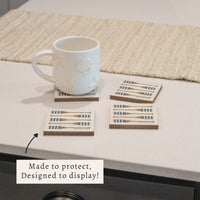 Striped Oars Personalized Coaster Set