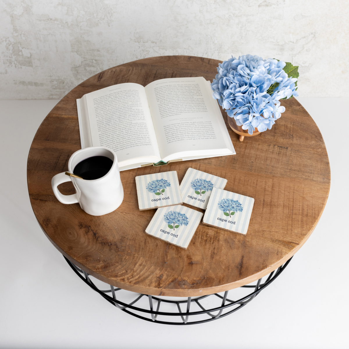 Personalized Endless Summer Hydrangea Coaster Set