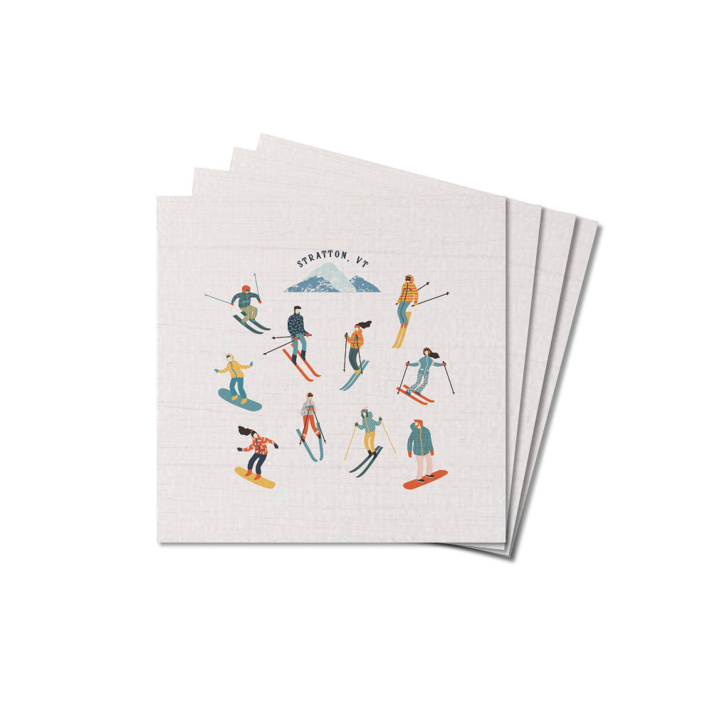 Snow Sport Harmony Personalized Coaster Set