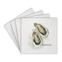 Watercolor Oysters Personalized Coaster Set