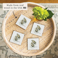 Watercolor Oysters Personalized Coaster Set