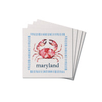 Stitched Crab Personalized Coaster Set