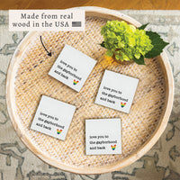 Love You To Rainbow Heart Personalized Coaster Set