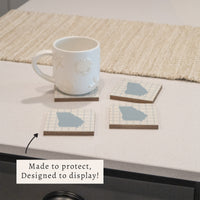 State Gingham Personalized Coaster Set