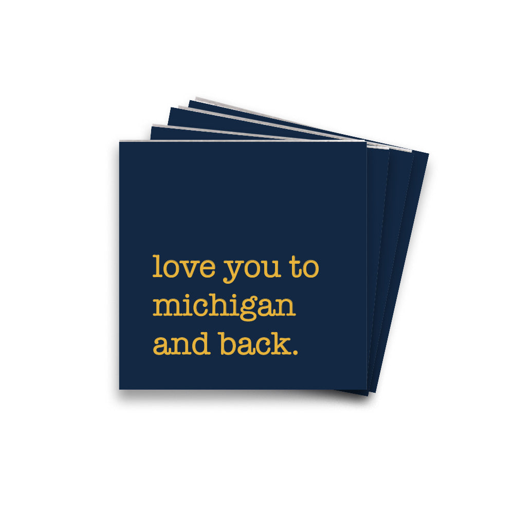 Love You To Navy & Gold  Personalized Coaster Set