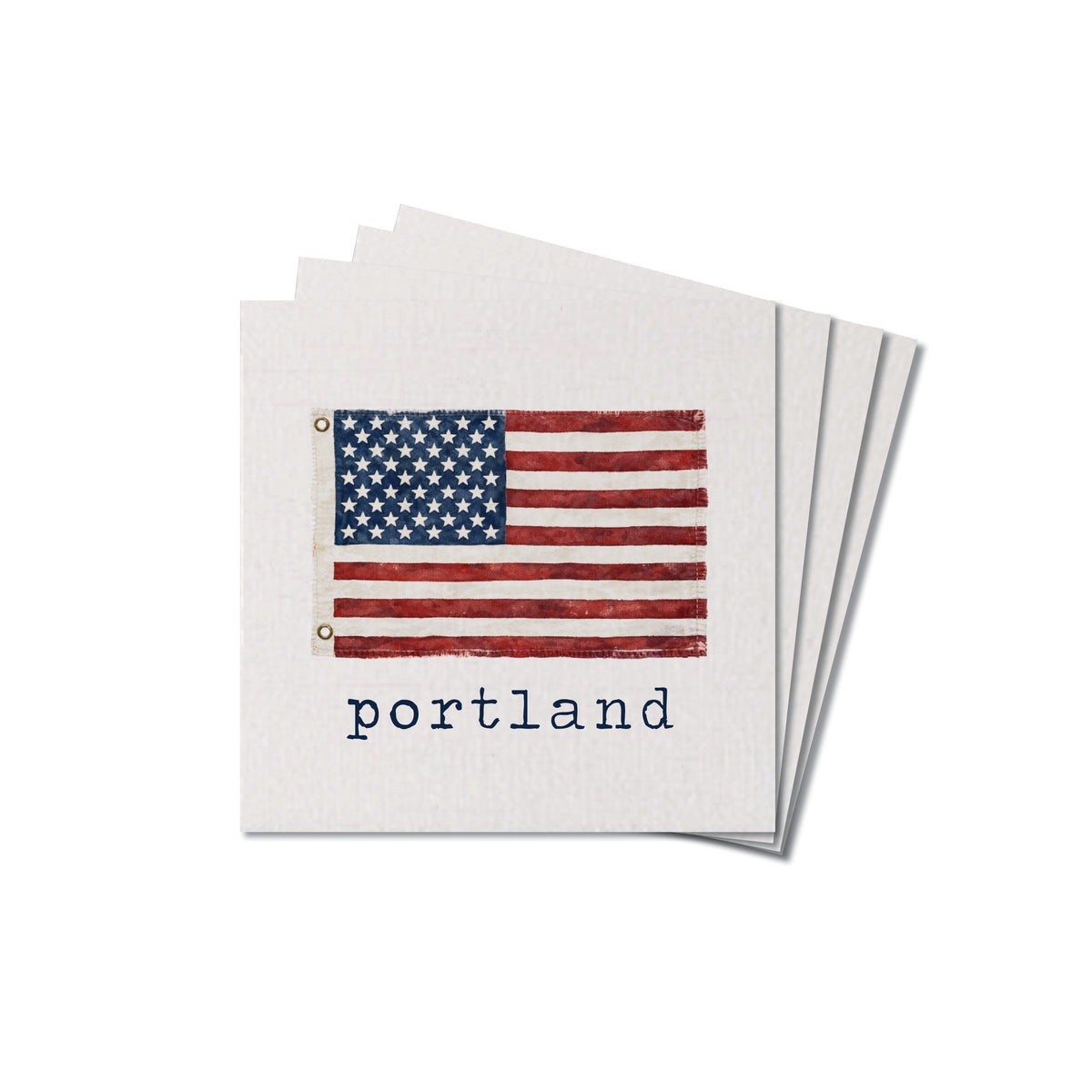 American Vintage Flag  Personalized Coaster Set