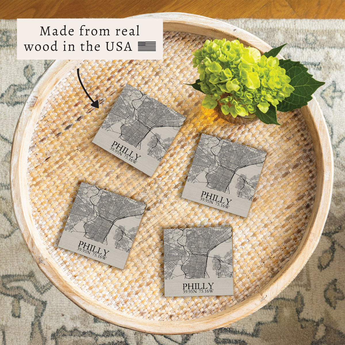 Philly City Grid Coaster Set