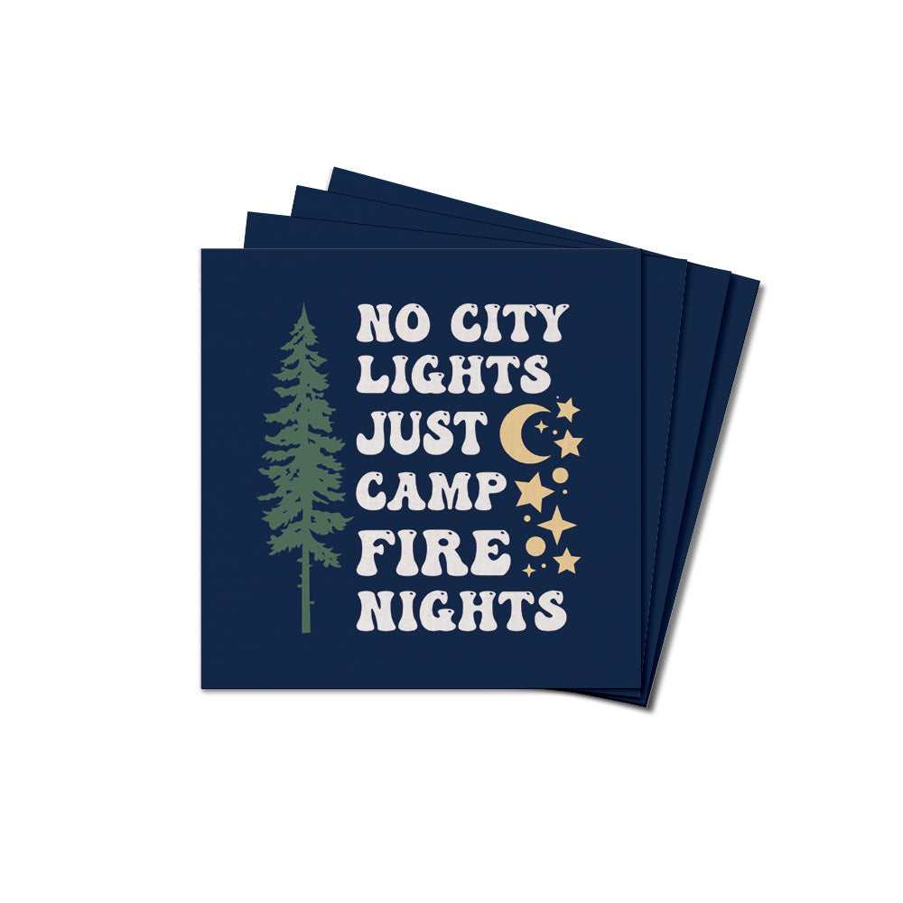 No City Lights Just Camp Fire Nights Coaster Set