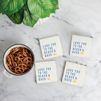 Love You To The Beach Sunset Coaster Set