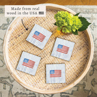 American Flag Watercolor Coaster Set | Americana Decor
