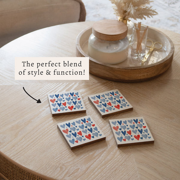 American Hearts Coaster Set