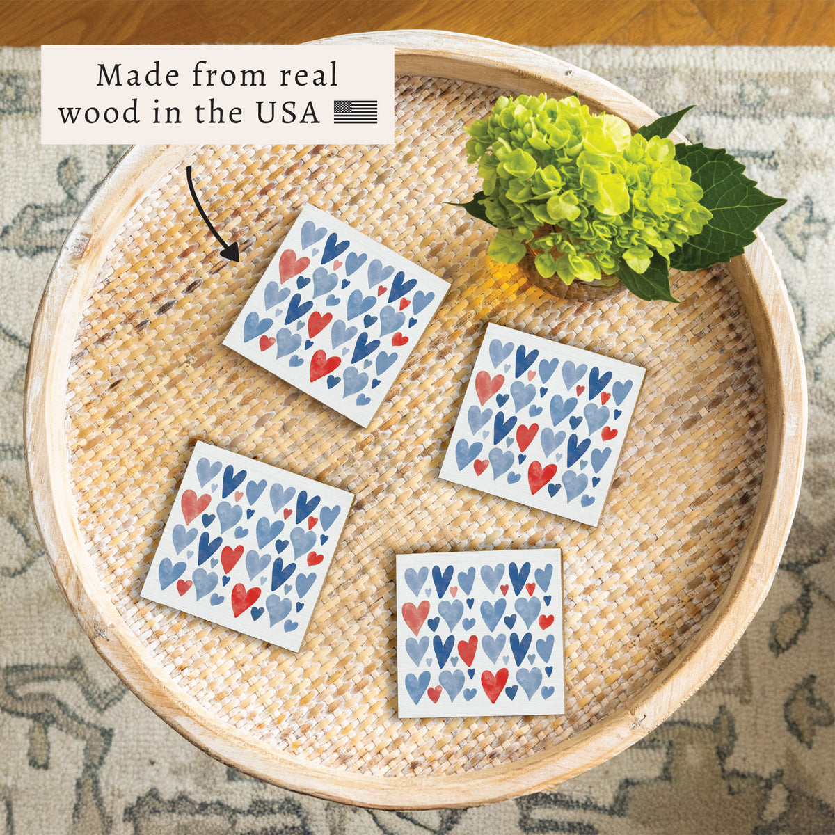 American Hearts Coaster Set