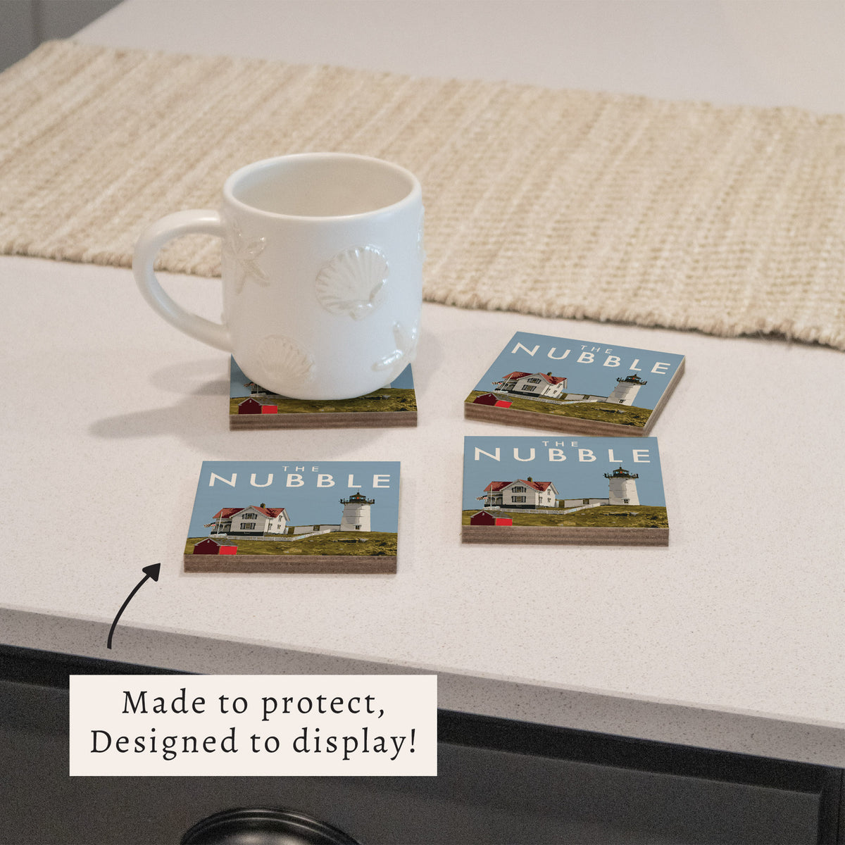 The Nubble Lighthouse Coaster Set