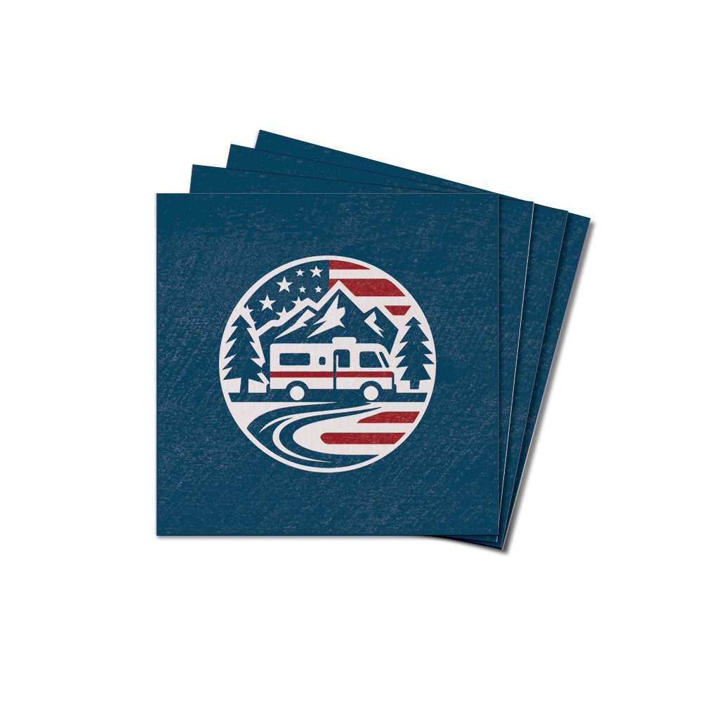 Patriotic RV Adventure Coaster Set