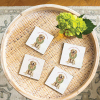 Here Comes Santa Paws Coaster Set