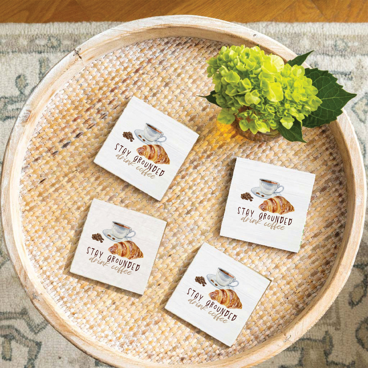 Stay Grounded Drink Coffee Coaster Set