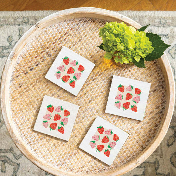 Strawberries Coaster Set